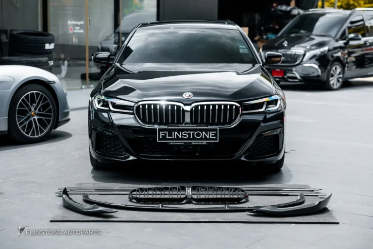 BMW G30-G32 Series 5-6 M Performance Style Carbon Fiber Front Lip + M5 Black Front Gril