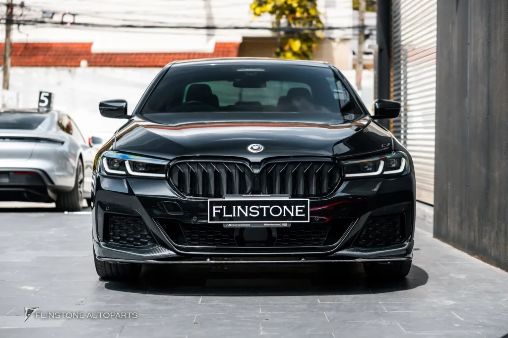 BMW G30-G32 Series 5-6 M Performance Style Carbon Fiber Front Lip + M5 Black Front Gril