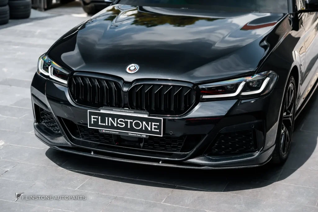 BMW G30-G32 Series 5-6 M Performance Style Carbon Fiber Front Lip + M5 Black Front Gril