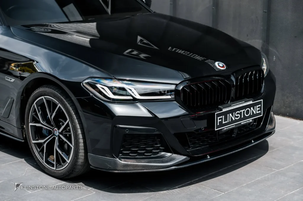 BMW G30-G32 Series 5-6 M Performance Style Carbon Fiber Front Lip + M5 Black Front Gril