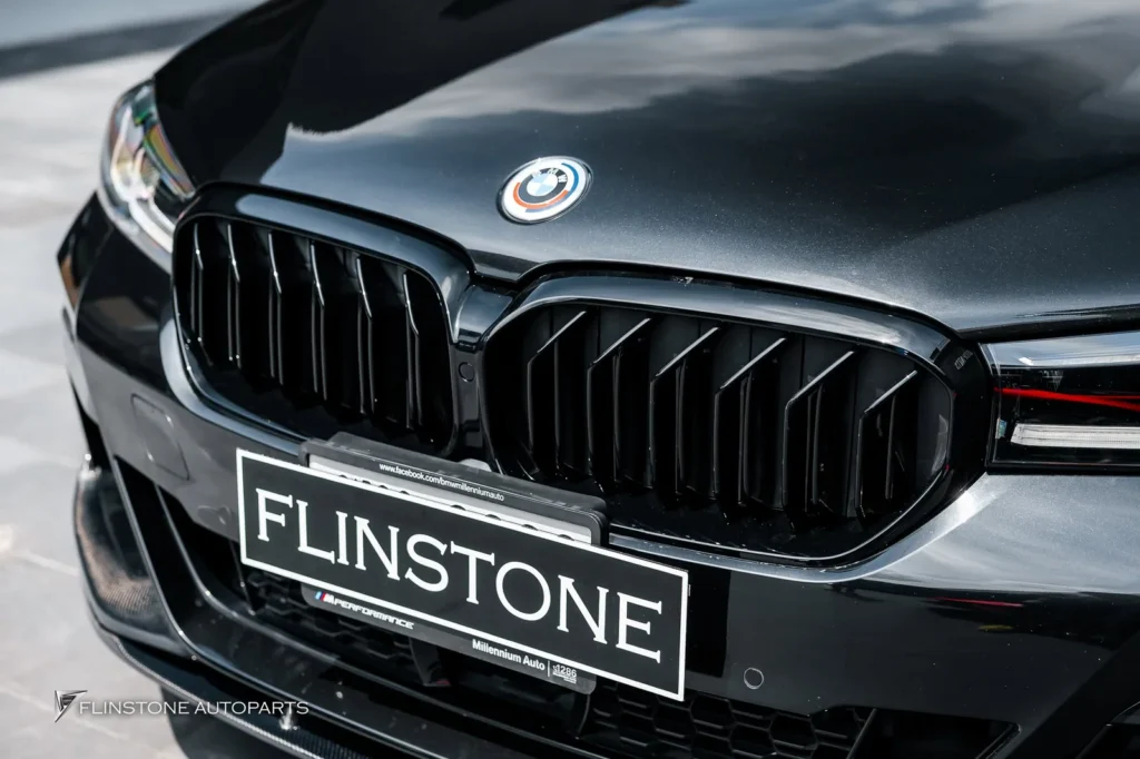 BMW G30-G32 Series 5-6 M Performance Style Carbon Fiber Front Lip + M5 Black Front Gril