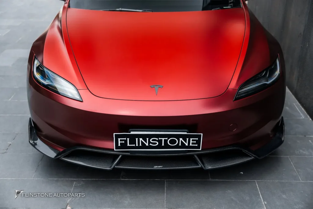 TESLA Genuine CMST Carbon Fiber Front Lip + Genuine CMST Carbon Fiber