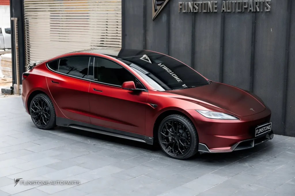 TESLA Genuine CMST Carbon Fiber Front Lip + Genuine CMST Carbon Fiber