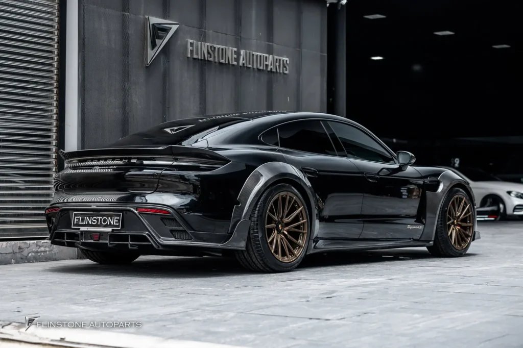 PORSCHE Taycan Genuine CMST Carbon Fiber Front Lip + Genuine CMST Carbon Fiber