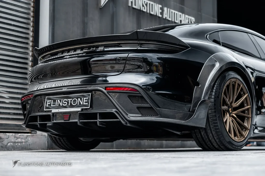 PORSCHE Taycan Genuine CMST Carbon Fiber Front Lip + Genuine CMST Carbon Fiber