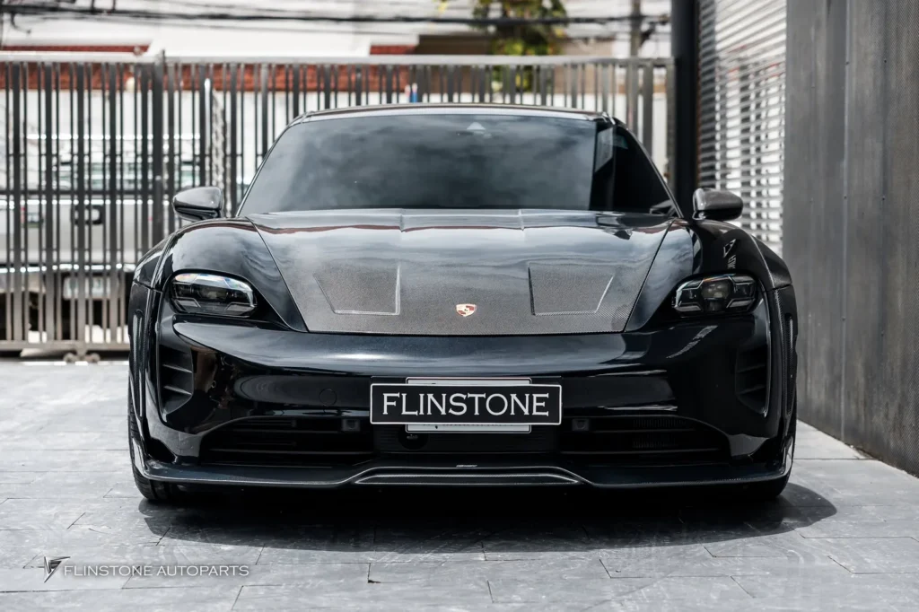 PORSCHE Taycan Genuine CMST Carbon Fiber Front Lip + Genuine CMST Carbon Fiber