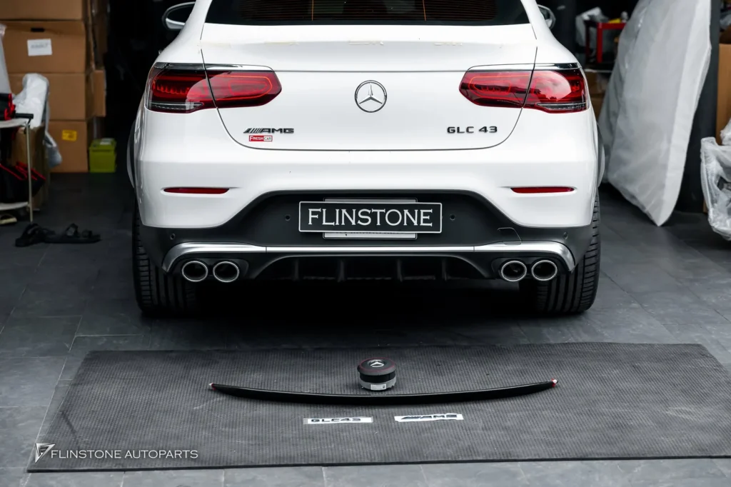 Mercedes-Benz X253 GLC-Class Carbon Fiber Trunk Spoiler + Leather Airbag with red stiching
