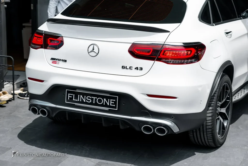 Mercedes-Benz X253 GLC-Class Carbon Fiber Trunk Spoiler + Leather Airbag with red stiching