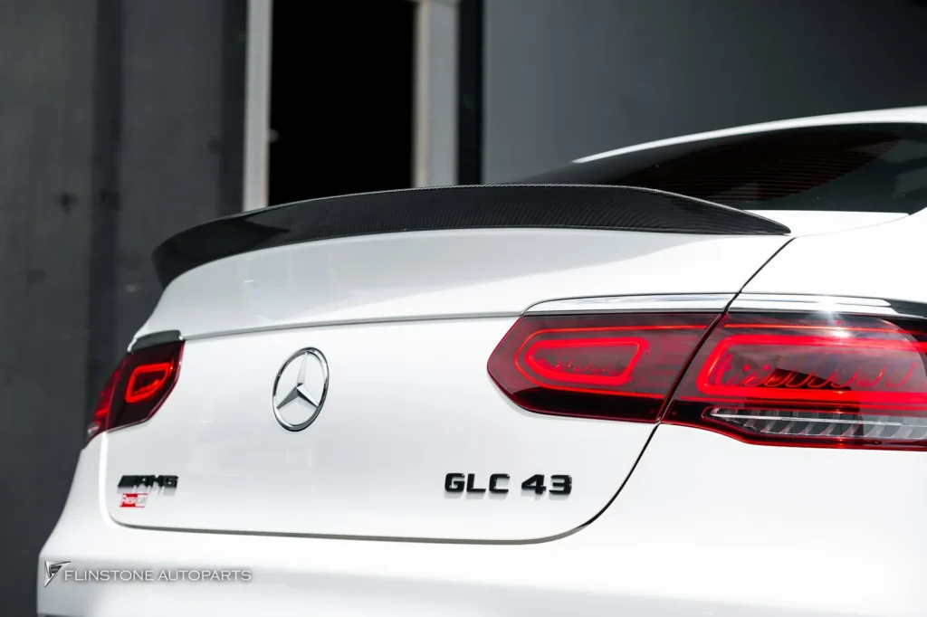 Mercedes-Benz X253 GLC-Class Carbon Fiber Trunk Spoiler + Leather Airbag with red stiching