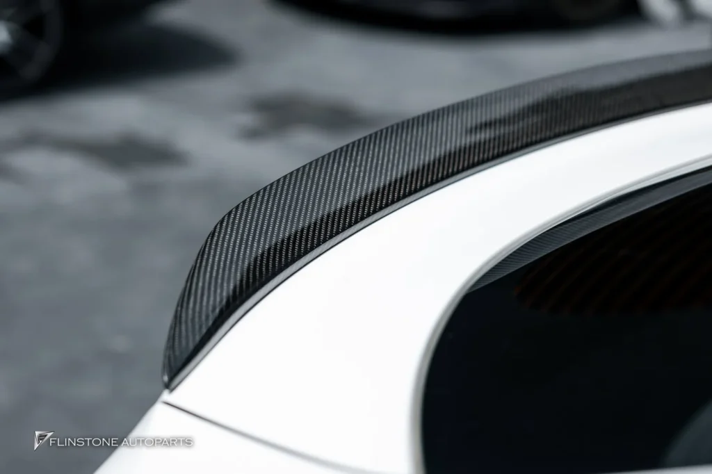 Mercedes-Benz X253 GLC-Class Carbon Fiber Trunk Spoiler + Leather Airbag with red stiching