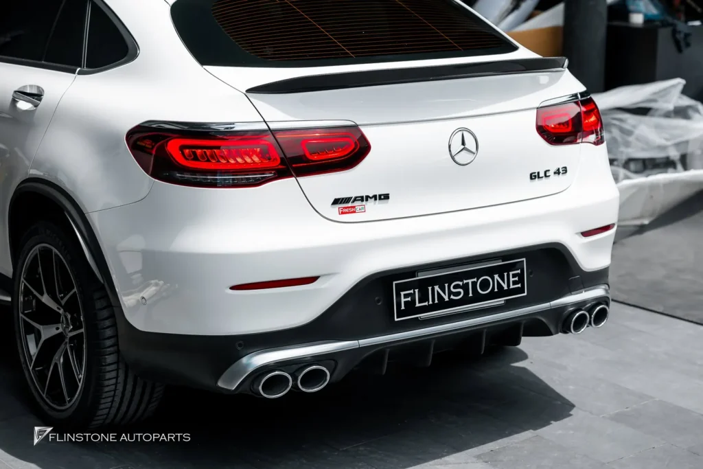 Mercedes-Benz X253 GLC-Class Carbon Fiber Trunk Spoiler + Leather Airbag with red stiching