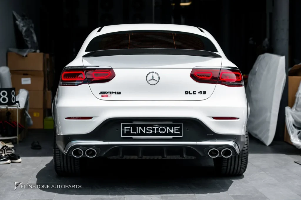 Mercedes-Benz X253 GLC-Class Carbon Fiber Trunk Spoiler + Leather Airbag with red stiching