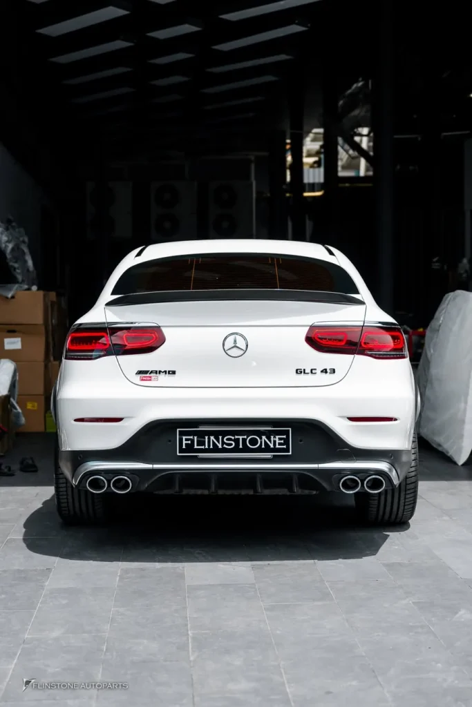 Mercedes-Benz X253 GLC-Class Carbon Fiber Trunk Spoiler + Leather Airbag with red stiching