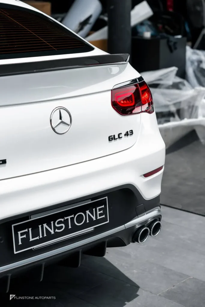 Mercedes-Benz X253 GLC-Class Carbon Fiber Trunk Spoiler + Leather Airbag with red stiching