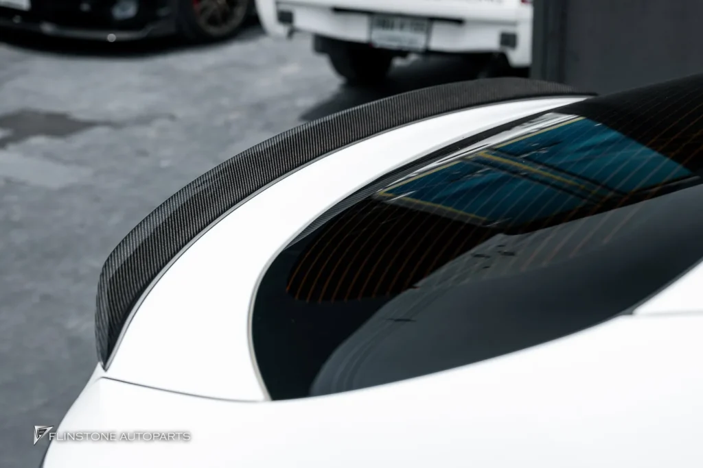 Mercedes-Benz X253 GLC-Class Carbon Fiber Trunk Spoiler + Leather Airbag with red stiching