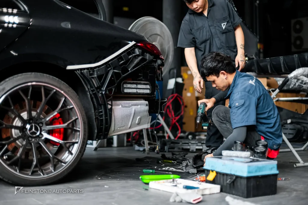 Mercedes-Benz C257 CLS-Class 2024 EH Carbon Fiber Front Lip + LB Carbpm Fiber Side Skirt