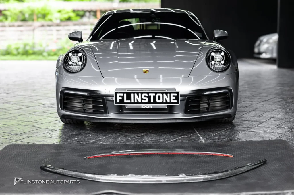 PORSCHE 992 Carrera OE Carbon Fiber Front Lip + TA Carbon Fiber Rear Spoiler