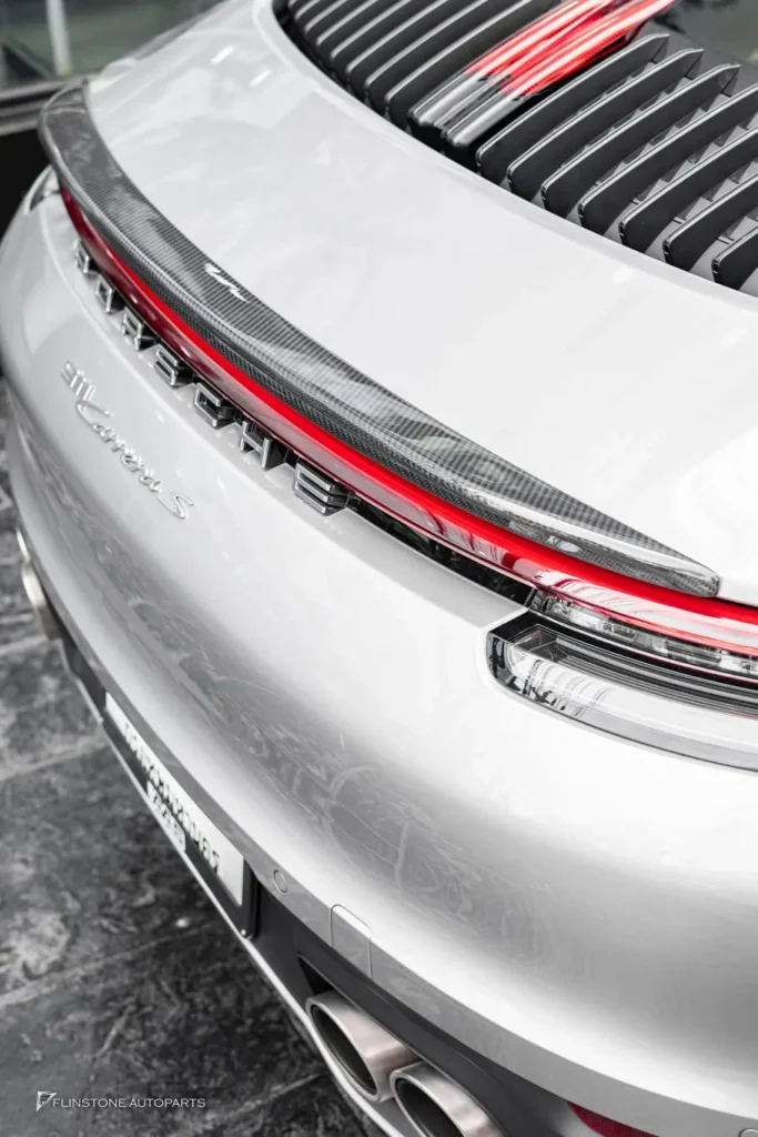 PORSCHE 992 Carrera OE Carbon Fiber Front Lip + TA Carbon Fiber Rear Spoiler