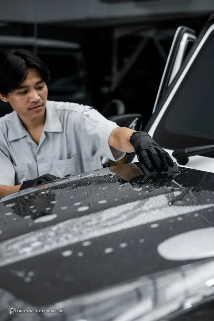 Mercedes-Benz W464 G-Class G400d หลังจากติดตั้งชุดแต่งแล้วก็เลือกติดฟิล์มใสกันรอยกับทางร้าน