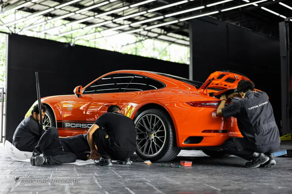 PORSCHE 991.1 – 991.2 GTs Carbon Fiber Side Skirt + GTs Carbon Fiber Rear Diffuser