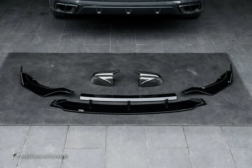 BMW G05 X5 GTs Black Front Spoiler + USUS Autoclave Carbon Mirror Housing