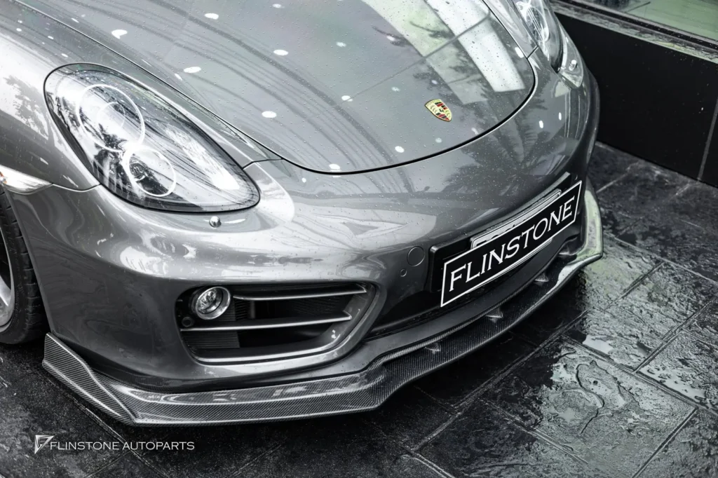 PORSCHE 981 Cayman – Boxster GTs Carbon Fiber Front Lip + GTs Carbon Fiber Side Skirt