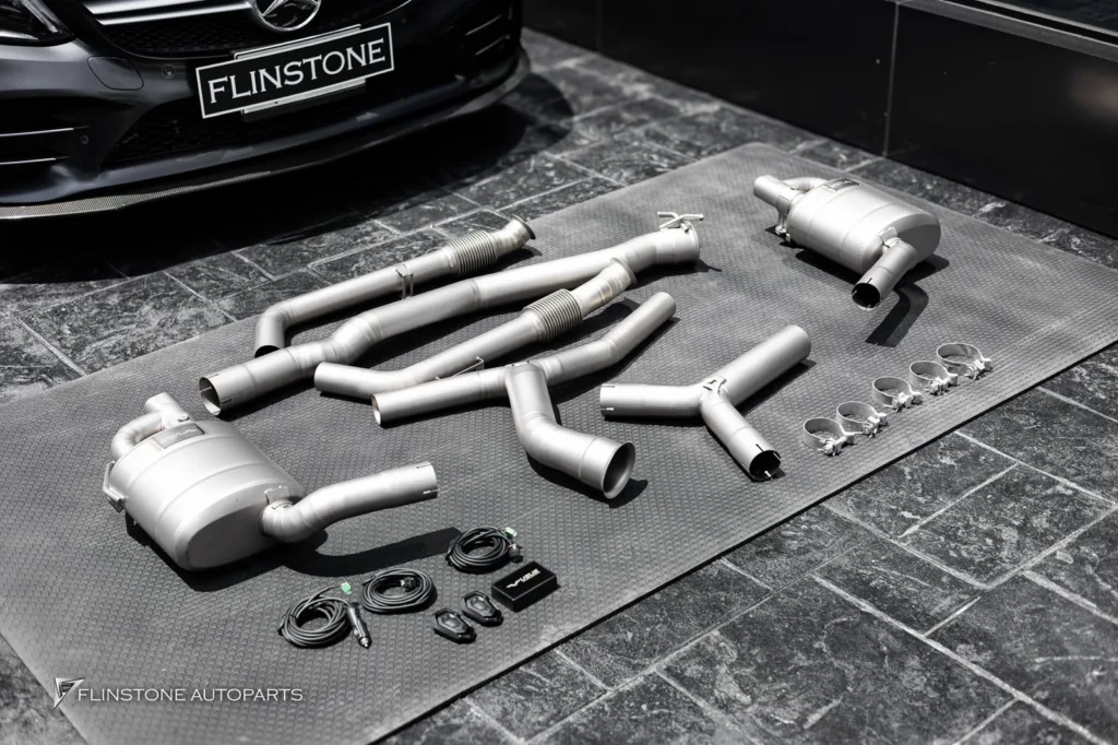 W205 C205 C-Class 2024 Mercedes C43 AMG ติดตั้ง USUS High Performance Exhaust ชุดท่อไทเ