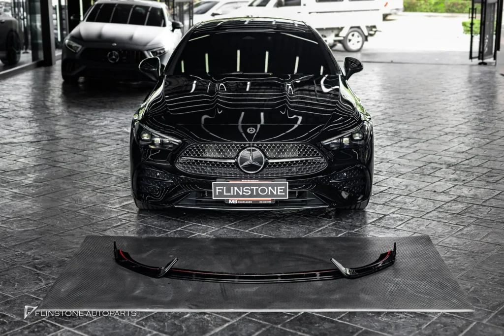 Mercedes-Benz C236 CLE-Class Coupe NEW CLE300 Coupe ติดตั้งลิ้นหน้าสีดำเงา High Gloss ทรง GT