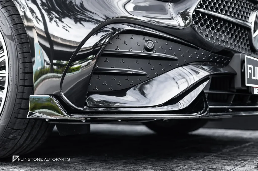 Mercedes-Benz C236 CLE-Class Coupe NEW CLE300 Coupe ติดตั้งลิ้นหน้าสีดำเงา High Gloss ทรง GT