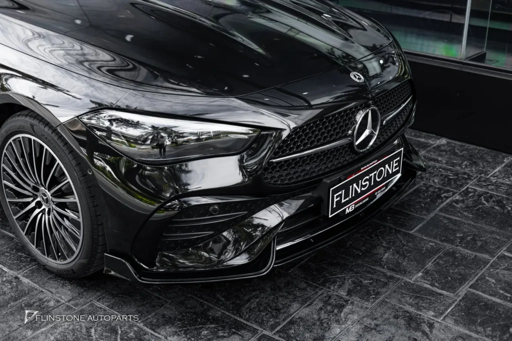Mercedes-Benz C236 CLE-Class Coupe NEW CLE300 Coupe ติดตั้งลิ้นหน้าสีดำเงา High Gloss ทรง GT