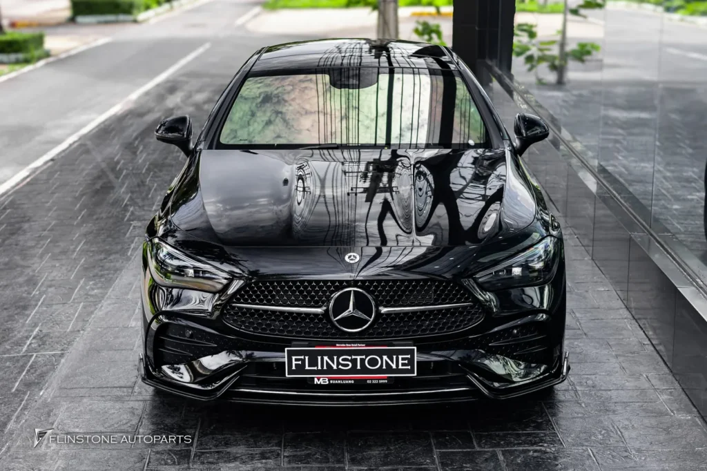 Mercedes-Benz C236 CLE-Class Coupe NEW CLE300 Coupe ติดตั้งลิ้นหน้าสีดำเงา High Gloss ทรง GT