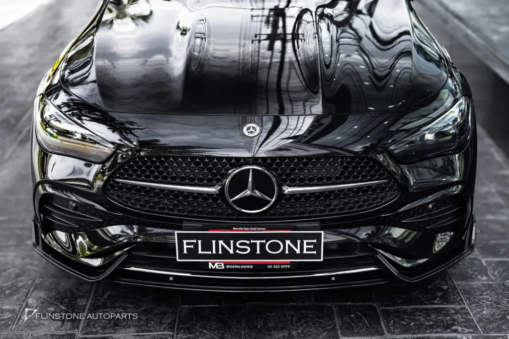 Mercedes-Benz C236 CLE-Class Coupe NEW CLE300 Coupe ติดตั้งลิ้นหน้าสีดำเงา High Gloss ทรง GT