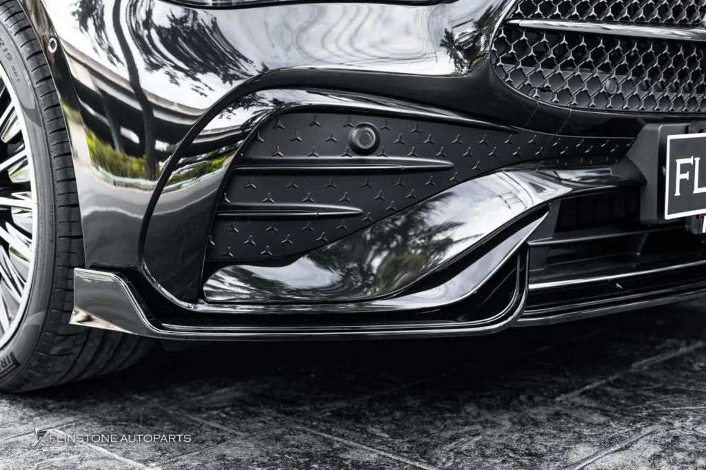 Mercedes-Benz C236 CLE-Class Coupe NEW CLE300 Coupe ติดตั้งลิ้นหน้าสีดำเงา High Gloss ทรง GT