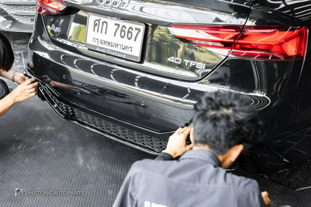 AUDI A5 ติดตั้งดิฟฟิวเซอร์พร้อมปลายท่อทรง RS5 แบบไม่เปลี่ยนกันชน