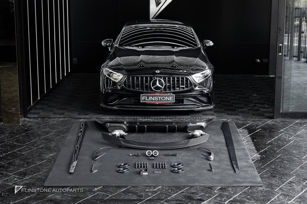 Mercedes-Benz C257 CLS-Class 2024 GTs Carbon Fiber Side Skirt + RT Carbon Fiber Trunk Spoiler