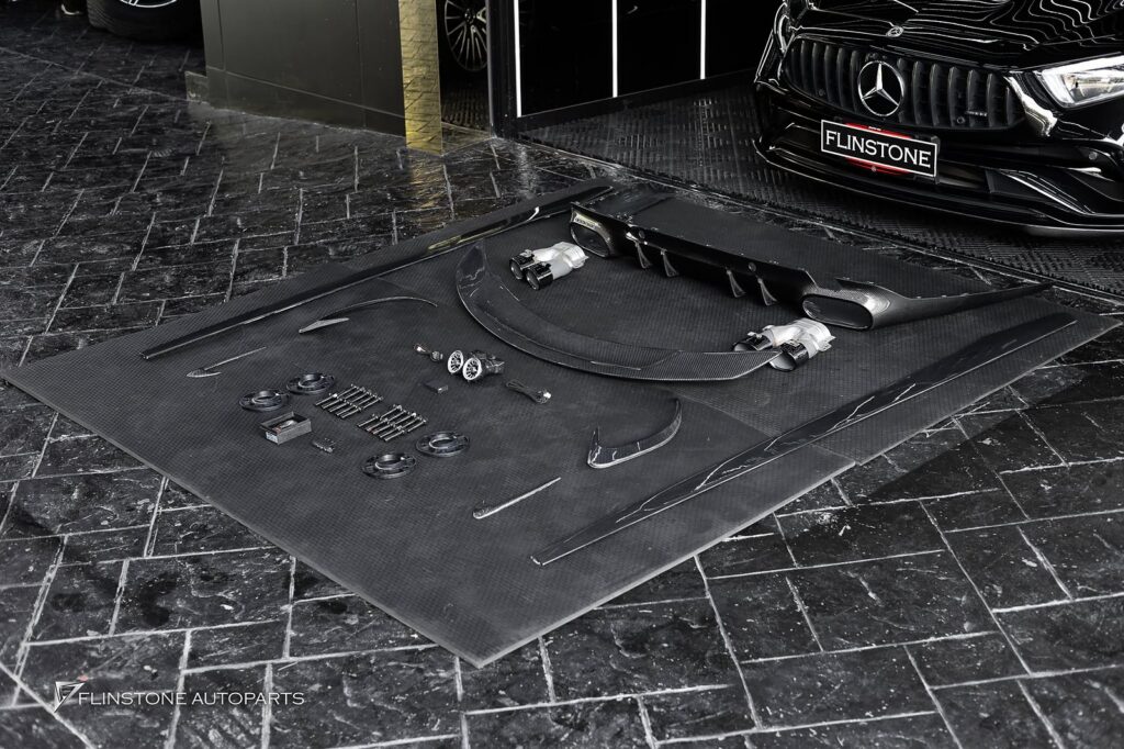 Mercedes-Benz C257 CLS-Class 2024 GTs Carbon Fiber Side Skirt + RT Carbon Fiber Trunk Spoiler