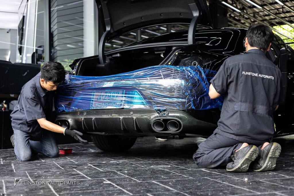 Mercedes-Benz C257 CLS-Class 2024 GTs Carbon Fiber Side Skirt + RT Carbon Fiber Trunk Spoiler
