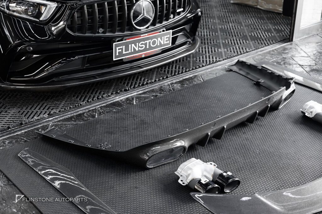 Mercedes-Benz C257 CLS-Class 2024 GTs Carbon Fiber Side Skirt + RT Carbon Fiber Trunk Spoiler
