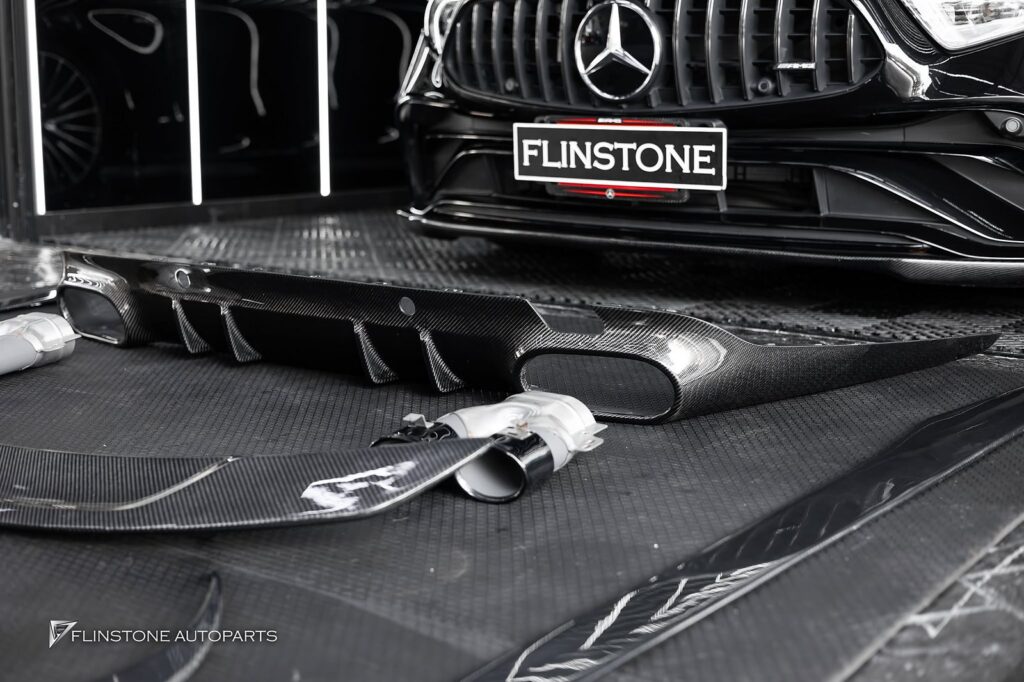 Mercedes-Benz C257 CLS-Class 2024 GTs Carbon Fiber Side Skirt + RT Carbon Fiber Trunk Spoiler