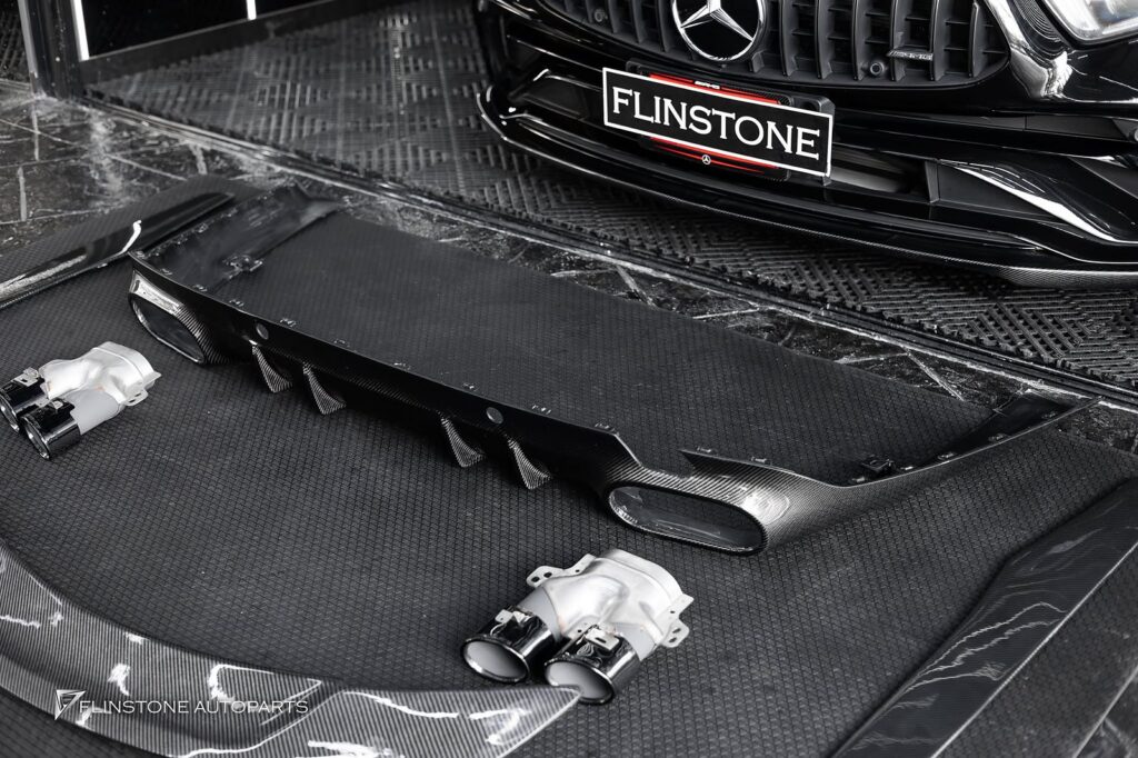 Mercedes-Benz C257 CLS-Class 2024 GTs Carbon Fiber Side Skirt + RT Carbon Fiber Trunk Spoiler