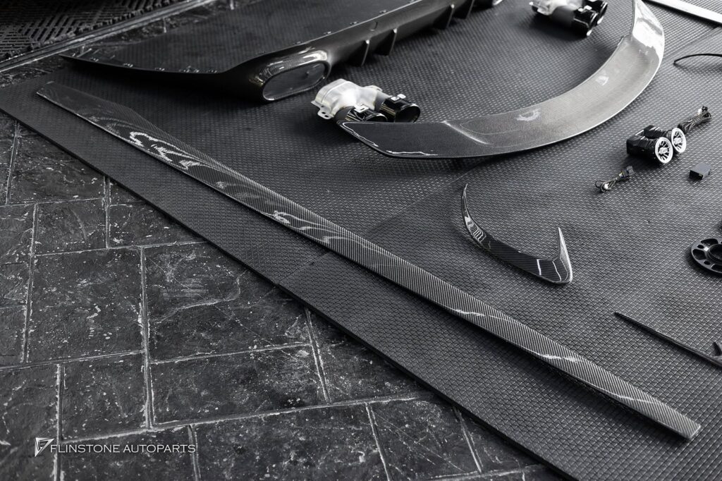 Mercedes-Benz C257 CLS-Class 2024 GTs Carbon Fiber Side Skirt + RT Carbon Fiber Trunk Spoiler