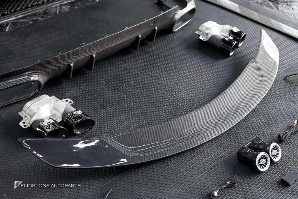 Mercedes-Benz C257 CLS-Class 2024 GTs Carbon Fiber Side Skirt + RT Carbon Fiber Trunk Spoiler
