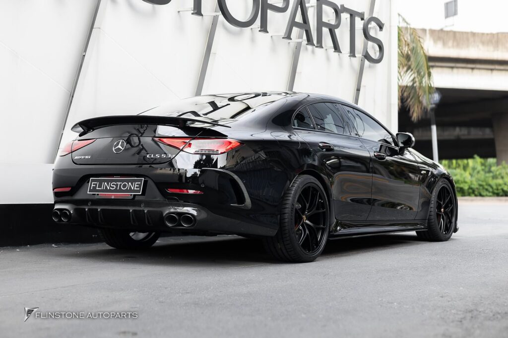 Mercedes-Benz C257 CLS-Class 2024 ลิ้นหน้าคาร์บอน GTS + สเกิร์ตข้างคาร์บอน LB