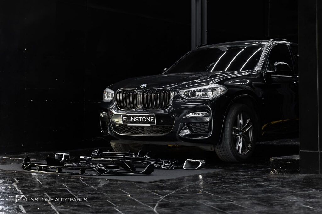 BMW X3 G01 GTs Black Front Spoiler + M Performance Rear Spoiler