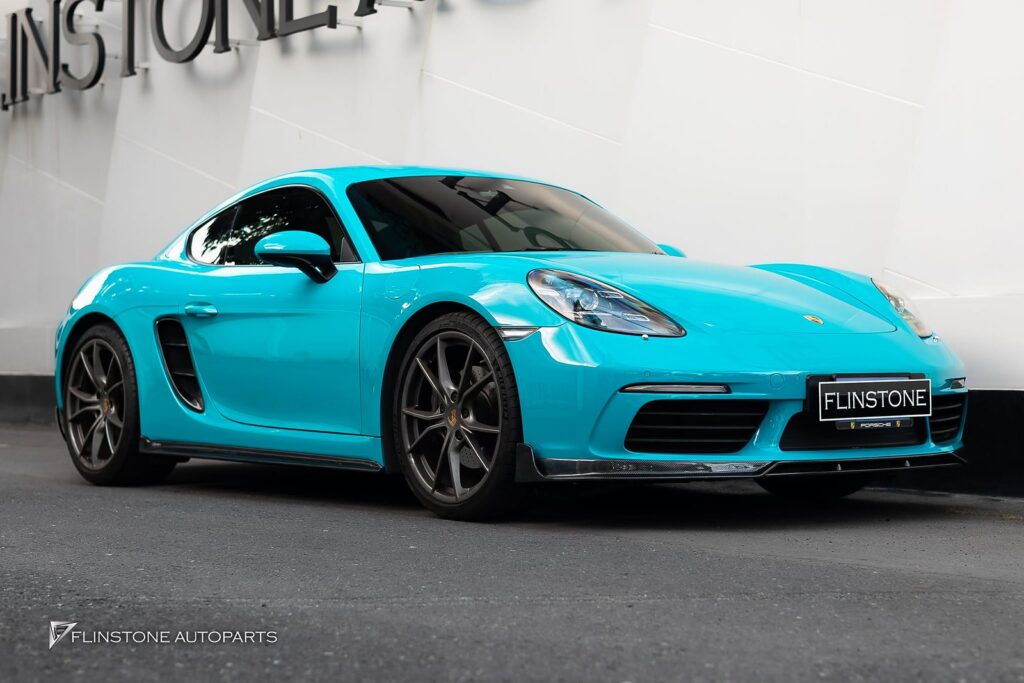 PORSCHE 718 Cayman – Boxster CMST V.2 Carbon Fiber Front Lip + CMST V.2 Carbon Fiber Side