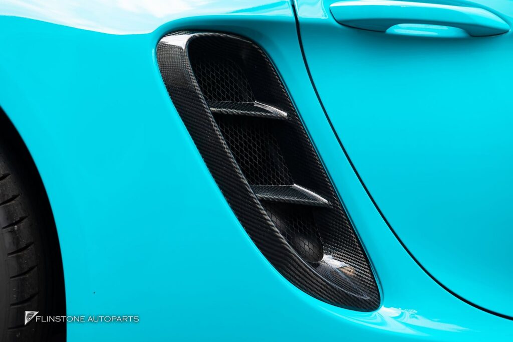 PORSCHE 718 Cayman – Boxster CMST V.2 Carbon Fiber Front Lip + CMST V.2 Carbon Fiber Side