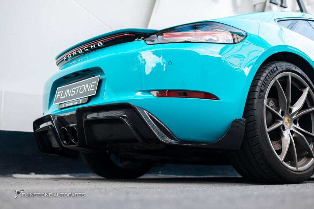 PORSCHE 718 Cayman – Boxster CMST V.2 Carbon Fiber Front Lip + CMST V.2 Carbon Fiber Side
