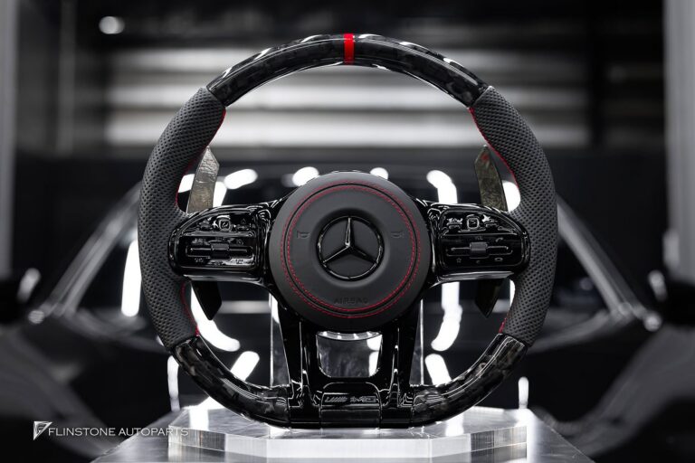 Mercedes-Benz พวงมาลัย FORGED CARBON สำหรับ GLC-Class W253 เย็บด้ายสีแดง และก้