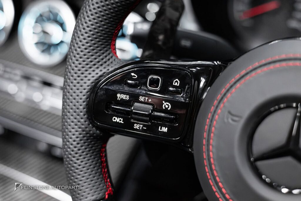 Mercedes-Benz พวงมาลัย FORGED CARBON สำหรับ GLC-Class W253 เย็บด้ายสีแดง และก้