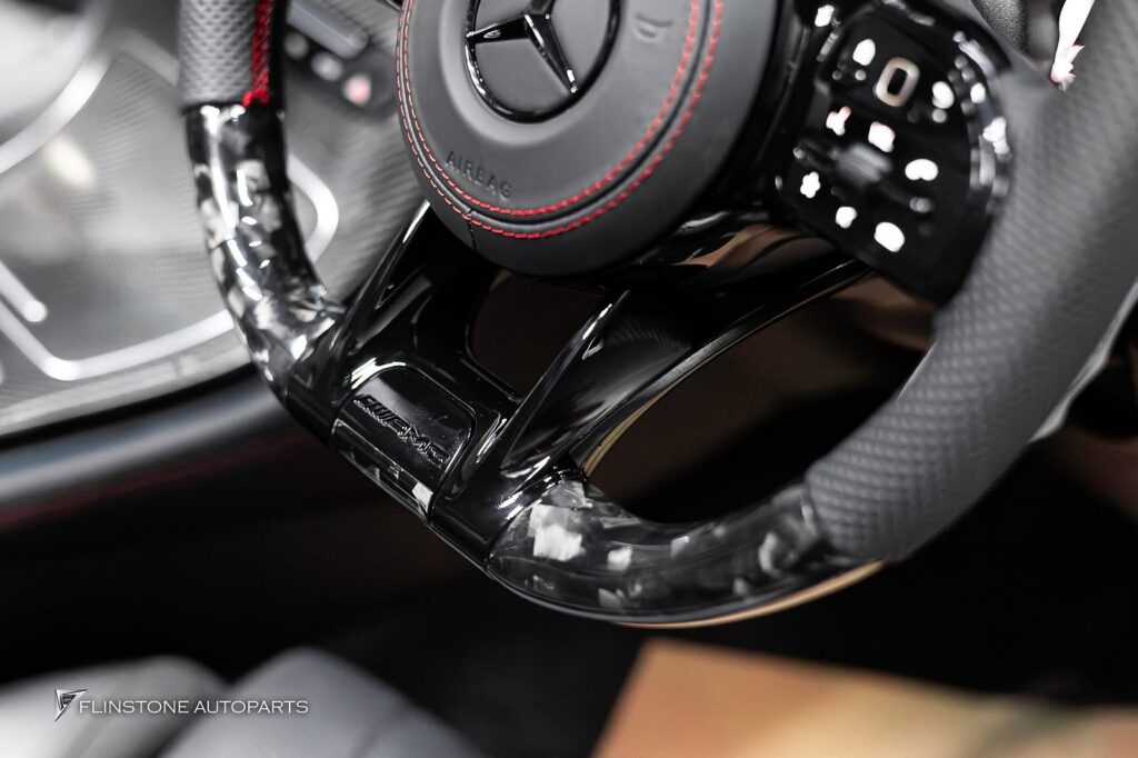 Mercedes-Benz พวงมาลัย FORGED CARBON สำหรับ GLC-Class W253 เย็บด้ายสีแดง และก้